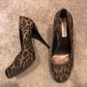 cheetah print steve madden heel - pumps